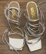 Brand New Ego Silver Lace Up Strappy Heels Size 5 