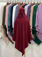 Lycra Hijab Women Abaya Accessories Long Khimar Muslim Prayer Light Gray