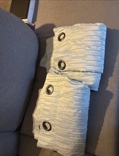 Light turquoise eyelet fully lined curtains 90×80 drop