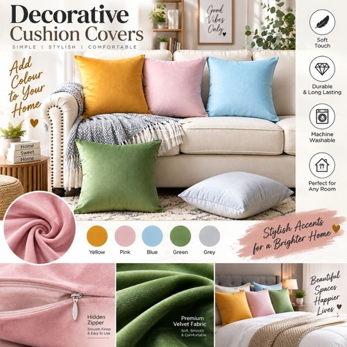 Plush velvet cushion - cushion, cover