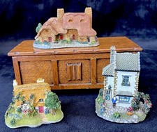 Three Vintage Delightful Small Resin Cottages