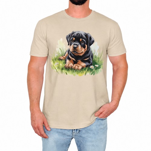 Cute rottweiler mens shirt - mens, t-shirt