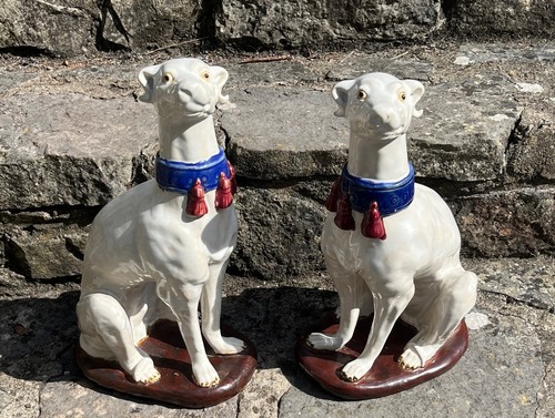 Pair large vintage majolica - large,