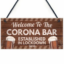 Novelty Corona Bar Sign Funny Quirky Hanging Sign For Home Bar Gifts For Him