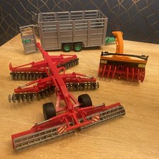 Bruder Farm Accessory Set – Cultivator, Snow Blower, Livestock Trailer – 1:16