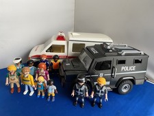 Playmobil 5187 City Action Police Van - 5952 Ambulance + Figures Bundle 