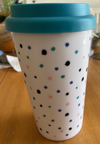 White polka dot - plastic, travel