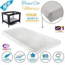 Travel Cot Crib Mattress Quilted Cover Breathable For Graco RedKite & MamaPapas