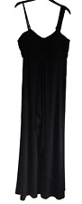 Designer Debenhams Ben de Lisi Maxi Dress Size 16 Black Padded Bust Lined Prom