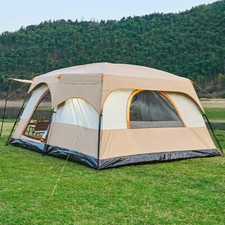 Large Family Tent with Awning Outdoor Camping Hiking Sun Shade Shelt 3.2M*1.85M 