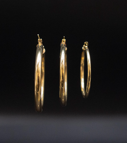 Real 10k yellow gold hoop - 10k,