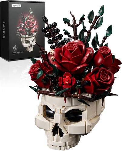 Gothic skull rose flowers - gothic,