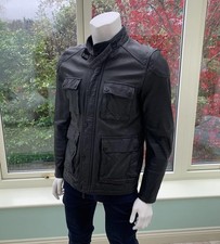 Superdry Premium Leather Rotor Mens jacket size Black Large RRP£200