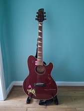 Ibanez Talman Electro-Acoustic Guitar Purple Red Sparkly punk rock guitar TCY15
