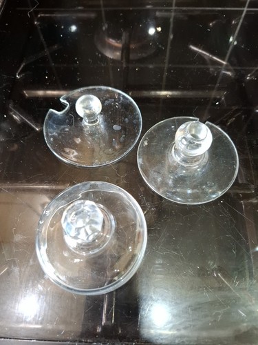 Vintage old glass lids for - 3,