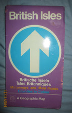Map of the British Isles By Geographia MOTORWAYS & MAIN ROADS C1980  1:1,000,000
