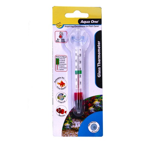 Aqua one glass thermometer - aqua,