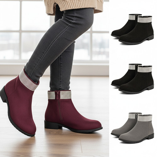 Ladies ankle boots diamante - ankle,