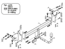 Swan Neck Tow Bar For JEEP