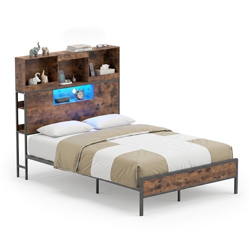 King size bed frame - with, led