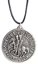 Knights Templar Seal Masonic Freemasonry Pewter Pendant