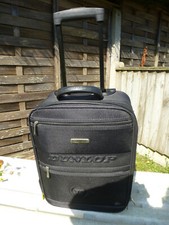 DUNLOP EXPANDABLE WHEELED BLACK TRAVEL CABIN CASE WITH EXTENDING HANDLE