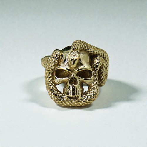 Men skull snake - men’s, gold
