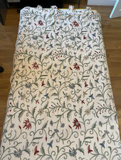 Pair of Embroidered Floral Curtains – Needs Cleaning – Ideal for Craft/Upcycling