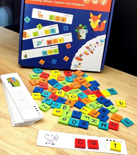 Wooden alphabet spelling game - alphabet,