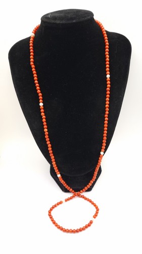 Coral beaded necklace - beaded, &