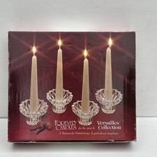 Vintage 4 Bolsius Lead 24% Crystal Candle Holder Votive Pillar Taper & Tea light