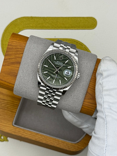Rolex datejust green palm - rolex,