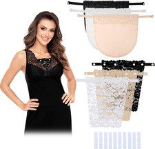 6 Pieces Lady Lace anti Peep Clip-On Mock Camisole Bra Insert with Invisible Bod