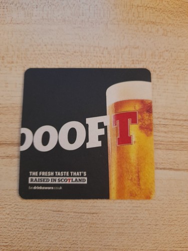 Tennent lager oooft beermat - oooft,