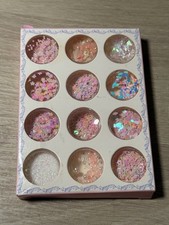 12 x Acrylic Powder Glitter Nail Art Kits Set Used
