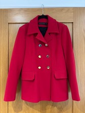 red blazer with gold buttons