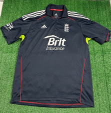 England Cricket 2010 One Day ODI Adidas Navy Jersey | Mens Adult Large T-Shirt