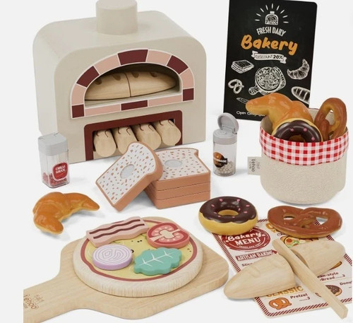 Pizza bread oven wooden toy - bread,