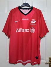 Nike Saracens Rugby Shirt 2019-20 Mens Size XL Alternate Jersey Red Short Sleeve