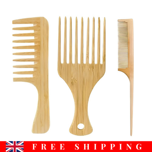Natural bamboo wooden hair - natural,