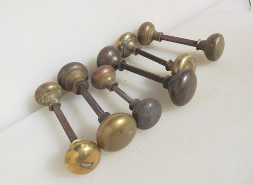 Victorian brass door knobs - door,