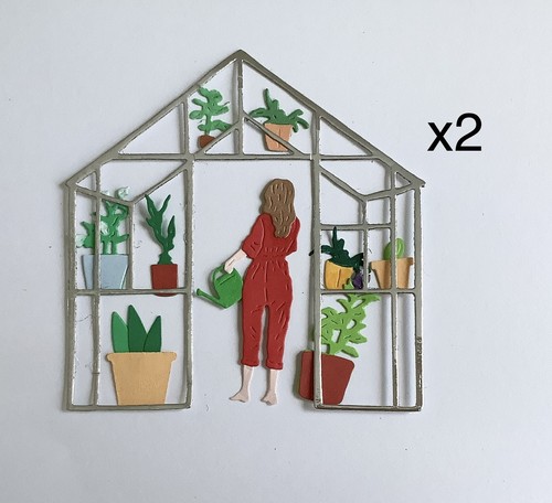 Greenhouse and plants die cuts - and, die-cuts