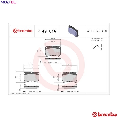 Brake pad set disc - brake, 49