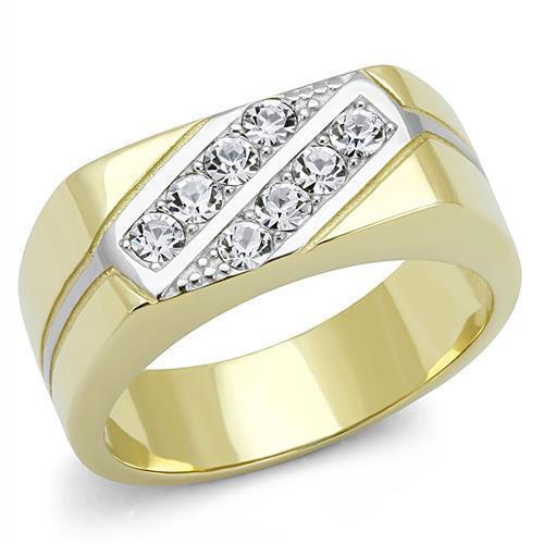 Mens gold ring signet - , cz