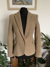 Zara Camel Tan Brown Velvet Jacket Blazer Elbow Patches - Size Small