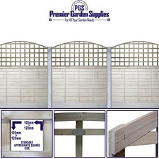 6ftx2ft Heavy Duty Arched Dome Trellis Fence Topper Lattice Wood Treated Timber