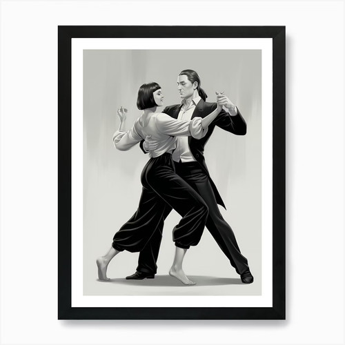 Tango dancers art - art, print
