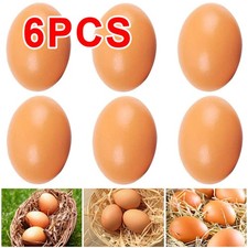 6X Fake Wooden Chicken Eggs Help Hen Lay Eggs Agricultural Tool Dummy Eggs UK