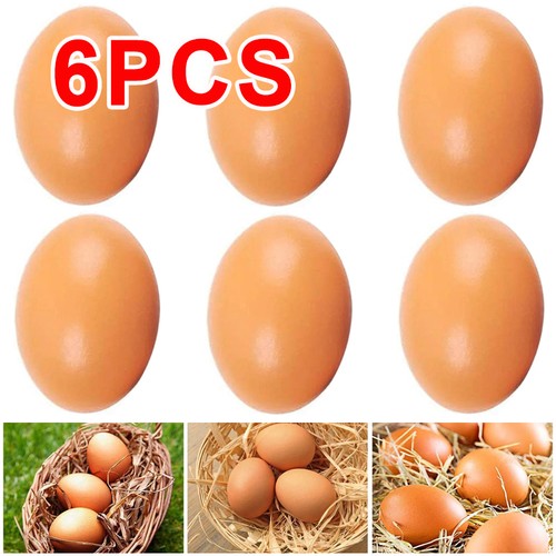 Fake wooden chicken eggs - 6x,