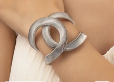 Wide Cuff Silver Tone Bangle
